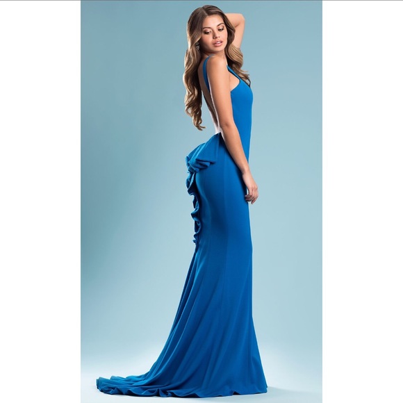 Jovani Dresses & Skirts - Price firm: Jovani open back, ruffled bustle dress